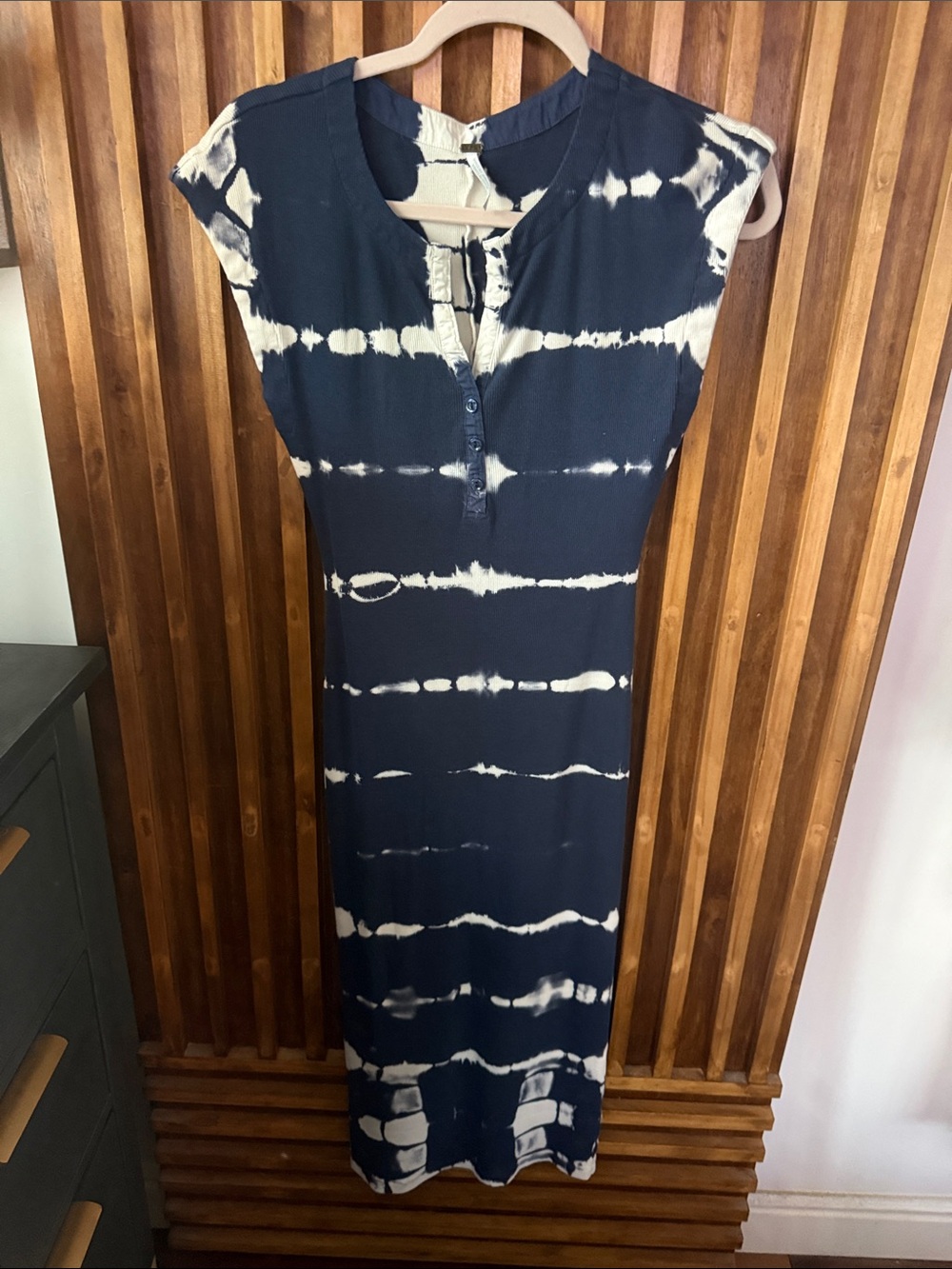 YOUNG Fabulous and Broke Tie Dye Lyra Midi Ribbed Dress. Size S